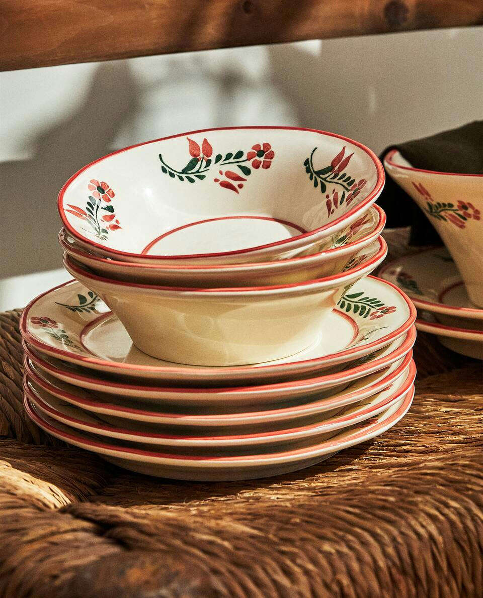 FLORAL EARTHENWARE BOWL - zraahomeo