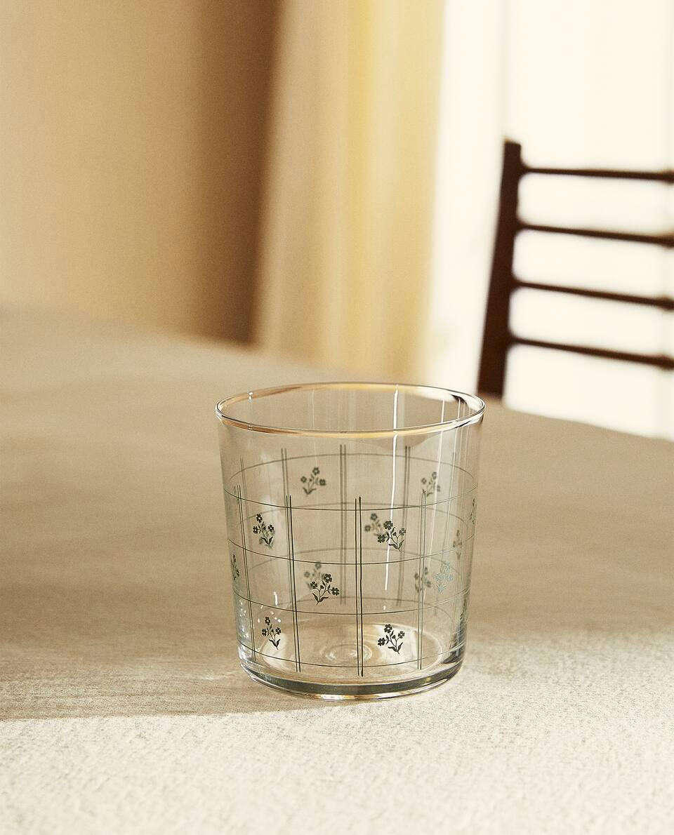 FLORAL GLASS TUMBLER - zraahomeo